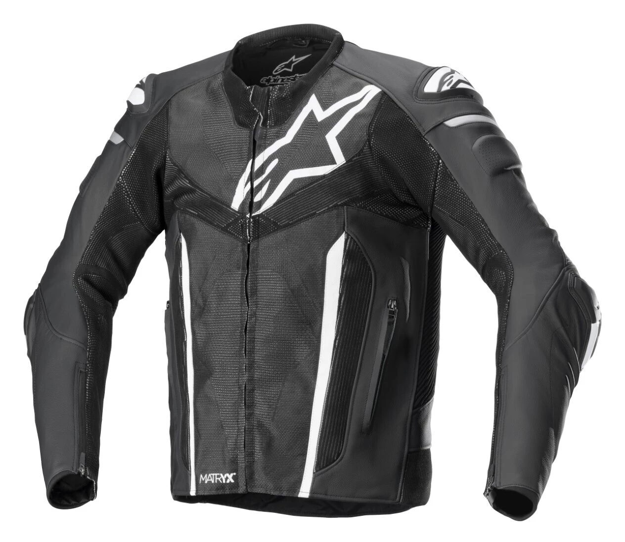 Sportbike Jackets Alpinestars Fusion Leather Jacket Black/White/Grey / 54 [Blemished - Very Good]