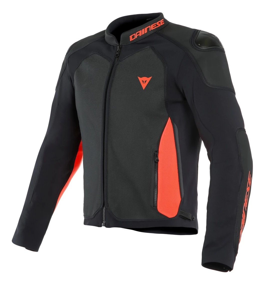 Sportbike Jackets Dainese Intrepida Perforated Jacket Matte Black/Fluo Red / 52 [Blemished - Very Good]