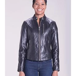 Women's Jackets Schott 21141W Lambskin Cafe Women's Jacket -Jackets Online store schott21141 w lambskin cafe womens jacket 3